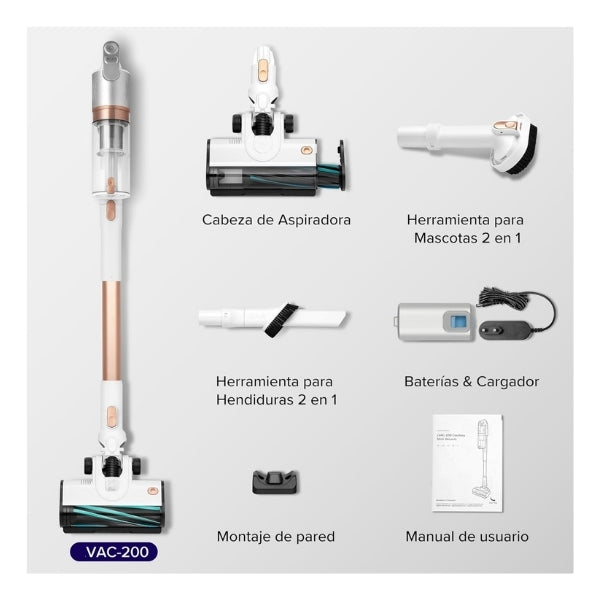 Aspiradora sin Cable 4 en 1 potente y ligera con Tecnología Antienredos®